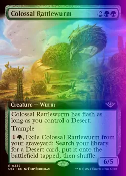 MTG Colossal Rattlewurm (339/441) Outlaws of Thunder Junction NM FOIL - Image 1