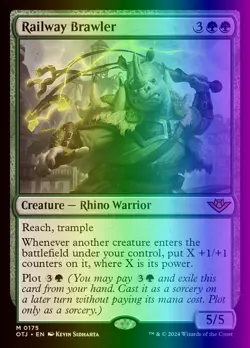 MTG Railway Brawler (175/441) Outlaws of Thunder Junction LP FOIL - Image 1