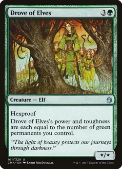 MTG Magic the Gathering Drove of Elves (101/340) Commander Anthology LP - Image 1
