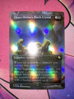Chaos Shrine's Black Crystal 445 Borderless Foil Commander Final Fantasy Rare EN - Image 2