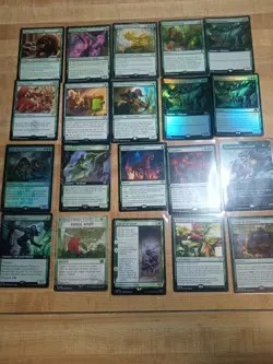 Magic: The Gathering 20 Green Rare Lot All Rares Full Art Foils - Image 1