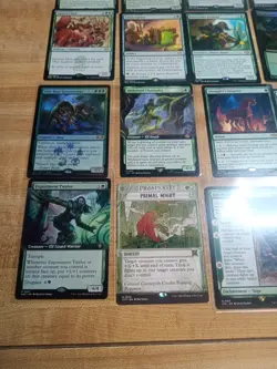 Magic: The Gathering 20 Green Rare Lot All Rares Full Art Foils - Image 4