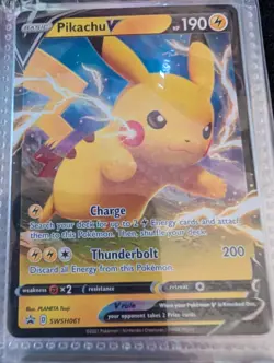 Carte Pokemon anglaise PIKACHU SWSH061 PROMO Ultra Rare V EB4.5 (NEUF) - Image 1