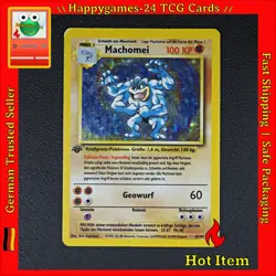 Machomei - 1. Edition - Pokemon Karte TCG WOTC 8/102 Rare Holo Base-Set /T85 - Image 1