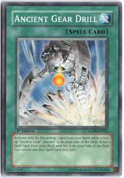 Yugioh - Ancient Gear Drill SD10-EN022 1st Edition - Structure Deck: Machine Re- - Image 1