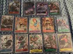 One Piece TCG Lot - 14 Alt Art/promo/alt Leader Cards. All Cards Pictured - Image 1