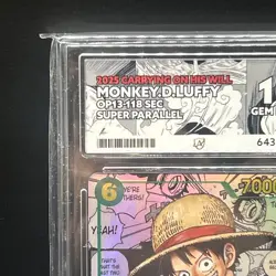Monkey D Luffy OP13-118 Alt Art One Piece Card Manga ACE 10 - Image 2