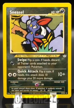 Pokemon TCG Card - Sneasel 24/64 Neo Revelation Rare Vintage - Image 1