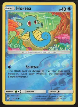 Dragon Majesty Horsea (15) #15/70 Reverse Holo Pokemon Card - Image 1
