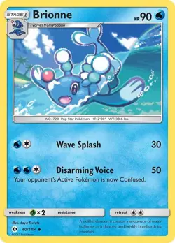 Brionne Uncommon SM Base Set 40/149 NM English Pokemon Card - Image 1