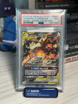 Pokemon Reshiram & Charizard GX SM201 Tag Team Promo Holo Card PSA 9 - Image 1