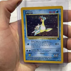 Pokemon TCG Lapras 10/62 Holo Unlimited Fossil Pokemon Card WOTC LP Vintage Rare - Image 1