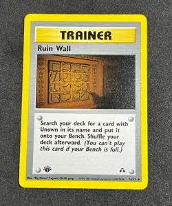 Ruin Wall 74/75 1st Edition - Neo Discovery Vintage Trainer Pokemon Card TCG - Image 1