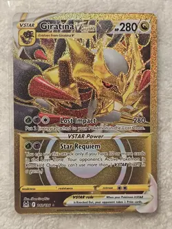Pokemon Giratina VSTAR 212/196 Gold Card Lost Origin English NM/M - Image 1