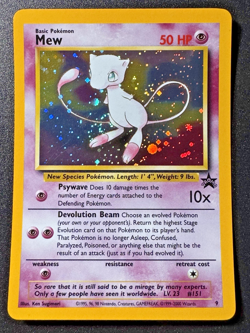 Mew Promo 9 WoTC Black Star Promo Pokemon Card Holo Foil Rare Swirl Near Mint - Image 1
