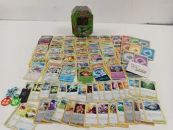 Large Pokemon TCG Card Bundle Shiny's Trainers Dice & Tin Collectors Fans - Image 1