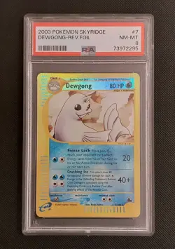 PSA 8 Dewgong Reverse Holo 7/144 Skyridge Card Pokemon 2003 - Image 1