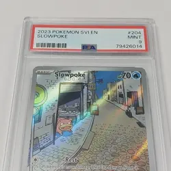 Pokemon TCG Slowpoke Scarlet & Violet Base Set Illustration Card 204/198 PSA 9 - Image 4