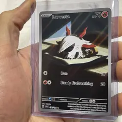 Larvesta 196/191 IR Illustration Rare Holo Pokemon 2024 Surging Sparks NM Card - Image 1