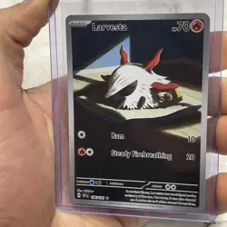 Larvesta 196/191 IR Illustration Rare Holo Pokemon 2024 Surging Sparks NM Card - Image 2