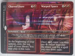 Charred Foyer / Warped Space [New, Near Mint] Borderless {Duskmourn MTG} - Image 1