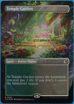Temple Garden (Borderless) FOIL Ravnica: Clue Edition MINT (508739) ABUGames - Image 1