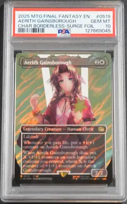 2025 MAGIC: THE GATHERING FINAL FANTASY SURGE FOIL AERITH GAINSBOROUGH PSA 10 - Image 1