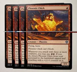 MTG - Phoenix Chick X4 - Dominaria United - Regular - Uncommon Playset - Image 1