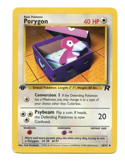 English Pokemon Trading Card WOTC Team Rocket Set Porygon 1st Edition - Image 1