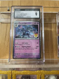 Pokemon 2024 Paldean Fates CERULEDGE 40/91 Pokemon Day Promo CGC 9 MINT - Image 1