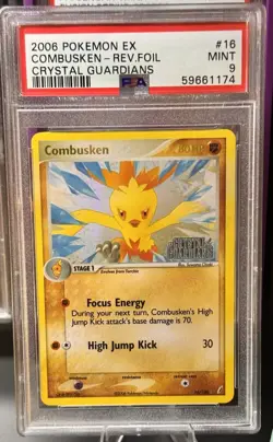 Pokemon PSA 9 MINT Combusken 16/100 EX Crystal Guardians Reverse Holofoil 2006 - Image 2