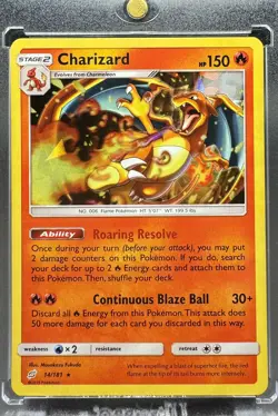 Pokemon TCG Charizard 14/181 Holo Rare Team Up Sun And Moon Cracked Ice Holo - Image 1