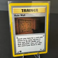 First Edition Ruin Wall 74/75 Pokemon Neo Discovery Unlimited Vintage LP - Image 1