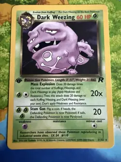 Pokemon Dark Weezing 1st Edition Team Rocket 31/82 Non Holo Rare MP - Image 1