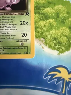 Pokemon Dark Weezing 1st Edition Team Rocket 31/82 Non Holo Rare MP - Image 4