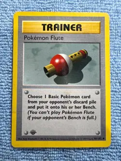 Pokemon TCG Pokemon Flute Base Set 86/102 1st Edition Played - Image 1