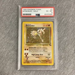 1999 Pokemon Fossil #7 Hitmonlee-Holo PSA 6 EX-MT 7/62 - Image 1