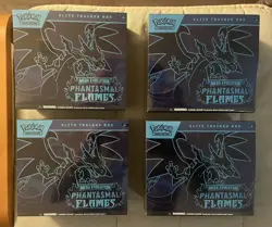 Lot of 4 Pokemon TCG Phantasmal Flames ETB Brand New Factory Sealed - Image 1