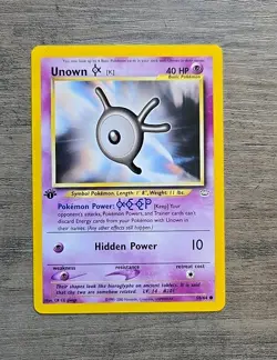 Pokemon TCG Unown K 1st edition 58/64 Neo Revelation NM - Image 1