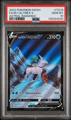 PSA 10 Ice Rider Calyrex V TG14 Swsh10: Astral Radiance Trainer Gallery Holo - Image 1