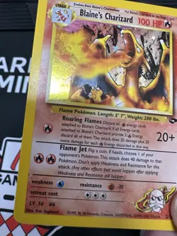 Pokemon Blaine's Charizard 2/132 Gym Challenge Holo! INKED DAMAGED See Desc. - Image 2