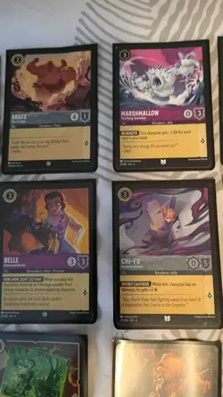 Disney LORCANA Fabled Card Lot of 24 Legendary, Super Rare And Rare Sleeved - Image 4