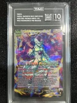 TAG 10 GEM MINT Dragon Ball Super Card Game - Frieza BT21-101 Pre Release Promo - Image 1