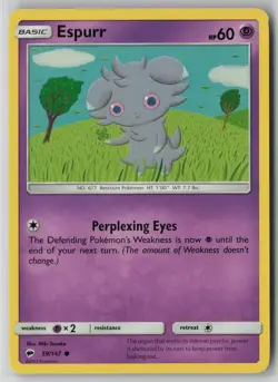 Espurr 59/147 Pokemon Burning Shadows Common Card Lightly Played (LP) 3 - Image 1