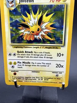 Jungle Holo Rare Unlimited Pokemon TCG Card Jolteon 4/64 No Symbol ERROR - Image 3