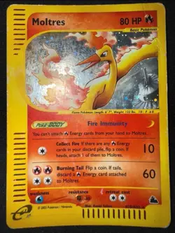 Pokemon Card- Moltres-Skyridge-H20/H32-Holo-Crystal-ENG-Played - Image 1