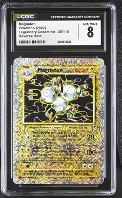 CGC 8 Magneton 2002 Legendary Collection 28/110 Reverse Holo Pokemon Card - Image 1