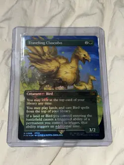 MTG Final Fantasy Traveling Chocobo (Borderless Foil) Mythic 0568 Trading Card - Image 1