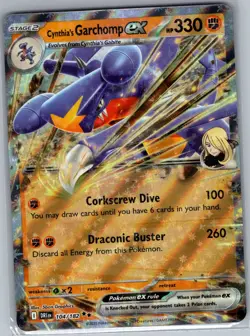 Cynthia's Garchomp ex - 104/182 SV10: Destined Rivals - Pokemon Card - NM - Image 1