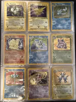 Vintage Pokemon Card Binder Collection Lot 63 Cards - Blastoise WOTC Rare! TCG - Image 1